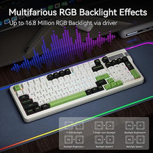 Load image into Gallery viewer, Uciefy VK96 Wireless Mechanical Keyboard Bluetooth/2.4G/USB C Wired 96 Keys Gaming Keyboard RGB Backlit, Gasket Mount, Hot Swappable Creamy Keyboard with Number Pad &amp; Knob for PC/Win/Mac/Laptop-Green
