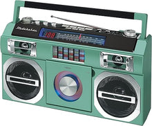 Load image into Gallery viewer, Studebaker SB2149TE Master Blaster Bluetooth Boombox with 3 Way Power, AM/FM Radio, USB Port, CD Player with MP3 Playback, LED EQ and 10 Watts RMS Speaker in Teal
