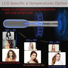 Load image into Gallery viewer, NITION LCD Ceramic Tourmaline Hair Straightening Brush 450°F Hot Hair Comb Flat Iron for Fast Straightening Long Wave, Curly Hair. Easy Hair Straightener Brush Home Styling. MCH Heating. Black
