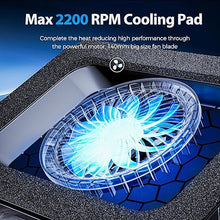 Load image into Gallery viewer, AICHESON Gaming RGB Laptop Cooling Pad with Powerful Cooler Fan, Sealed Foam and Phone Holder for 15-19 inch Laptops and PC Computers
