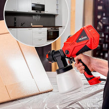 Load image into Gallery viewer, NoCry HVLP Electric Paint Sprayer Gun - 1200ml/min Paint Gun or Stain Sprayer with Adjustable Airflow and 600W Motor - HVLP Paint Sprayers for Home Interior or Exterior - 3 Spray Patterns, 4 Nozzles
