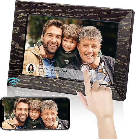 Frameo 8 Inch WiFi Digital Picture Frame, 1280x800 HD IPS Touch Screen Digital Photo Frame, 16GB Memory, Auto-Rotate, Wall Mountable, Share Photos/Videos Instantly via Frameo App from Anywhere