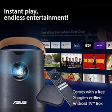 Load image into Gallery viewer, ASUS ZenBeam L2 Portable Projector 1080P Full HD, Smart Projector 960 LED Lumens, Small Outdoor Projector with Wifi, 10W Bluetooth Speaker and Android TV Box, Wireless Projector 3.5H Built-In Battery
