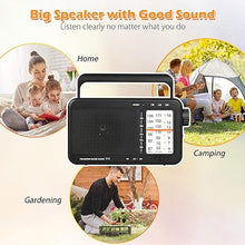 Load image into Gallery viewer, Portable AM FM SW Radio Battery Operated Radio by 3 D Cell Batteries Or AC Power, Transistor Radio with Excellent Reception, Great Sound, Clear Display Panel, Earphone Jack, Large Knob
