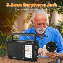 Load image into Gallery viewer, Portable AM FM SW Radio Battery Operated Radio by 3 D Cell Batteries Or AC Power, Transistor Radio with Excellent Reception, Great Sound, Clear Display Panel, Earphone Jack, Large Knob
