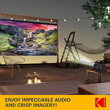 Load image into Gallery viewer, KODAK FLIK X2 Mini Pico Projector | Portable 100” Projector with Remote Control, Speakers &amp; Carry Handle Plays Movies, TV &amp; Games | Compatible with HDMI, USB, AV, MicroSD, Smartphone, Firestick, Black
