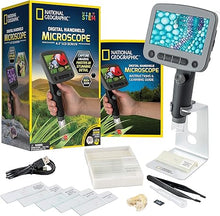 Load image into Gallery viewer, National Geographic Digital Microscope for Kids – 40-Piece Handheld Microscope, Lightweight, Portable, Capture 1080p Photos &amp; Video on Micro SD Card, Tilting 4.3-Inch LCD Screen, 800x Magnification
