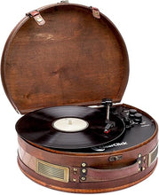 Load image into Gallery viewer, ClearClick Vintage Suitcase Turntable with Bluetooth &amp; USB - Classic Wooden Retro Style
