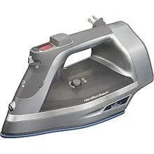 Load image into Gallery viewer, Hamilton Beach Steam Iron &amp; Vertical Steamer for Clothes with Scratch-Resistant Durathon Soleplate, Digital Temperature Control, 8’ Retractable Cord, 3-Way Auto Shutoff, Anti-Drip, 1700 Watts, Silver
