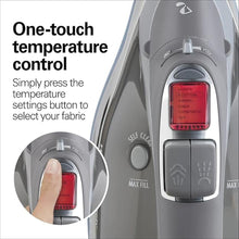 Load image into Gallery viewer, Hamilton Beach Steam Iron &amp; Vertical Steamer for Clothes with Scratch-Resistant Durathon Soleplate, Digital Temperature Control, 8’ Retractable Cord, 3-Way Auto Shutoff, Anti-Drip, 1700 Watts, Silver

