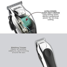 Load image into Gallery viewer, Wahl Clipper USA Deluxe Corded Chrome Pro, Complete Hair and Trimming Kit, Includes Corded Clipper, Cordless Battery Trimmer, and Styling Shears, for a Cut Every Time - Model 79524-5201M
