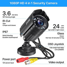 Load image into Gallery viewer, ZOSI 2.0MP 1080P HD 1920TVL Security Camera Hybrid 4-in-1 TVI/CVI/AHD/960H CVBS CCTV Camera Outdoor Indoor,80ft IR Night Vision,Weatherproof Bullet Camera For analog Surveillance DVR(Black)
