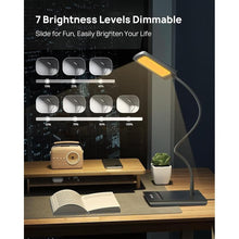 Load image into Gallery viewer, TROND Desk Lamp, Bright Dimmable Eye-Caring Table Lamp, 3 Color Modes 7 Brightness Levels, Flexible Gooseneck, Touch Control, Memory Function, Desk Light for Home Office Dorm Room Essentials
