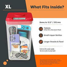 Load image into Gallery viewer, kSafe Time Locking Container, Break Bad Habits - Quit Smoking, Snacking, Drinking &amp; Gaming Addiction, Phone Jail, Medication Lock Box, Family Time (XL, White Lid + 12.3” Clear Base)
