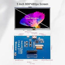 Load image into Gallery viewer, ELECROW 5 Inch Touchscreen for Raspberry Pi Screen 800x480 TFT LCD Screen Monitor Compatible with Raspberry Pi 5 4 3 Black Banana Pi Jetson Nano Windows 11 10 8 7
