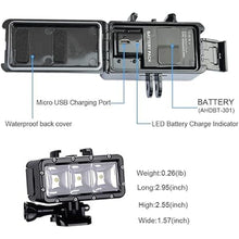 Load image into Gallery viewer, Suptig XShot Dimmable Waterproof (45m) LED Video Light for GoPro Cameras
