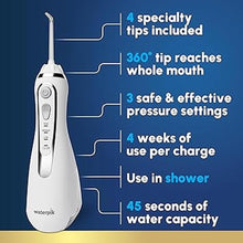 Load image into Gallery viewer, Waterpik Cordless Advanced 2.0 Water Flosser For Teeth, Gums, Braces, Dental Care With Travel Bag and 4 Tips, ADA Accepted, Rechargeable, Portable, and Waterproof, White WP-580, Packaging May Vary
