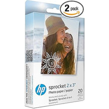 Load image into Gallery viewer, HP Sprocket 2x3 Premium Zink Sticky Back Photo Paper (20 Sheets) Compatible with HP Sprocket Photo Printers.
