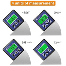 Load image into Gallery viewer, Neoteck Digital Angle Finder LCD Digital Angle Gauge Waterproof Protractor Inclinometer Bevel Box for Helicopter Bevel Angle of Miter Saw Automobile Test and Repair and ect-Blue
