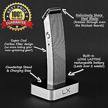 Load image into Gallery viewer, Precision Hair Trimmer &amp; Body Groomer for Men - 4 Attachments, All-In-One Cordless Design, Steel Blades &amp; Carbon Fiber Finish - Travel Case Included
