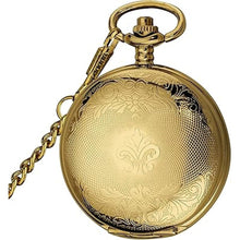 Load image into Gallery viewer, VIGOROSO Vintage Hand Wind Up Pocket Watches for Men, Mechanical Pocket Watch with Chain, Mens Skeleton Pocketwatch
