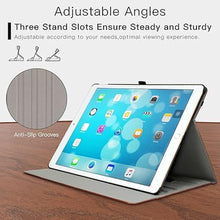 Load image into Gallery viewer, for iPad Pro 12.9 Inch Case 2017/2015 (Old Model,1st &amp; 2nd Generation), Premium PU Leather Business Folio Cover with Auto Wake/Sleep, Document Card Slot, Multiple Viewing Angles,Brown
