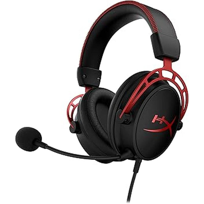 HyperX Cloud Alpha - Gaming Headset, Dual Chamber Drivers, Legendary Comfort, Aluminum Frame, Detachable Microphone, Works on PC, PS4, PS5, Xbox One/ Series X|S, Nintendo Switch and Mobile – Red