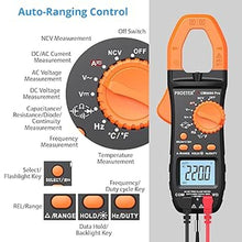 Load image into Gallery viewer, Proster Digital Clamp Meter 6000 Count - 800A DC AC Current AC/DC Voltage Multimter, TRMS NCV Continuity Capacitance Resistance Frequency Diode Hz Tester, with Test Leads, Alligator Clips
