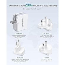 Load image into Gallery viewer, LENCENT Multiple USB Wall Charger, [22W/4.4A] 4 Port USB Travel Power Adapter, All in One Worldwide Cell Phone Charger With UK US EU European Australia, International Block Cube Plug for iPhone &amp; IPad
