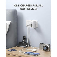 Load image into Gallery viewer, LENCENT Multiple USB Wall Charger, [22W/4.4A] 4 Port USB Travel Power Adapter, All in One Worldwide Cell Phone Charger With UK US EU European Australia, International Block Cube Plug for iPhone &amp; IPad
