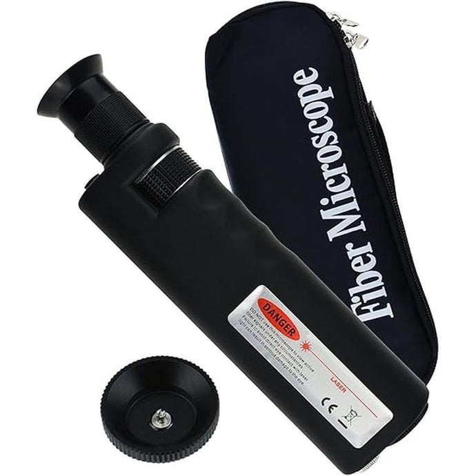 400x Handheld Fiber Optic Microscope Inspection Tool Portable Microscope Fiber Optic Tools Lighted Pocket Microscope LED Light Coaxial Illumination 2.5mm FC SC ST and 1.25mm LC Adapter