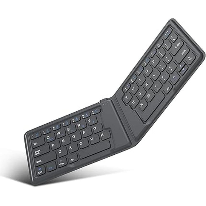 MoKo Foldable Bluetooth Keyboard, Ultra-Thin Folding Rechargeable Keyboard, Portable Wireless Keyboard for Laptop iPhone iPad, Compatible with All iOS Android Windows Tablet Smartphone Devices, Gray