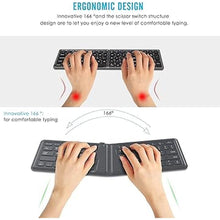 Load image into Gallery viewer, MoKo Foldable Bluetooth Keyboard, Ultra-Thin Folding Rechargeable Keyboard, Portable Wireless Keyboard for Laptop iPhone iPad, Compatible with All iOS Android Windows Tablet Smartphone Devices, Gray
