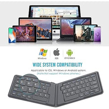 Load image into Gallery viewer, MoKo Foldable Bluetooth Keyboard, Ultra-Thin Folding Rechargeable Keyboard, Portable Wireless Keyboard for Laptop iPhone iPad, Compatible with All iOS Android Windows Tablet Smartphone Devices, Gray
