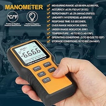 Load image into Gallery viewer, Manometer, Professional Air Pressure Meter, Dual-Port HVAC Digital Manometer Gas Pressure Tester,12 Selectable Units Differential Pressure Gauge, (Included Battery)
