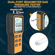 Load image into Gallery viewer, Manometer, Professional Air Pressure Meter, Dual-Port HVAC Digital Manometer Gas Pressure Tester,12 Selectable Units Differential Pressure Gauge, (Included Battery)
