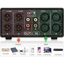 Load image into Gallery viewer, Nobsound Little Bear MC3 3-IN-3-OUT XLR Balanced/RCA Stereo Converter Audio Selector Splitter Box Passive Preamp XLR to RCA Audio Switch (XLR &amp; RCA)

