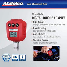 Load image into Gallery viewer, ACDelco ARM602-4A 1/2” (25 to 250 ft-lbs.) Heavy Duty Digital Torque Adapter with Buzzer and LED Flash Notification – ISO 6789 Standards with Certificate of Calibration
