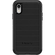 Load image into Gallery viewer, OtterBox iPhone XR Defender Series Case - BLACK, rugged &amp; durable, with port protection, includes holster clip kickstand
