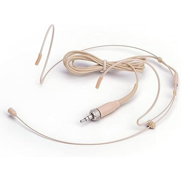 Microphone Headset Headworn Earset Over Ear Hanging Mic for Sennheiser Wireless System Bodypack Transmitter, Ideal for Lectures, Live Performance, Theater, Podcasts – Beige