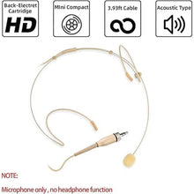 Load image into Gallery viewer, Microphone Headset Headworn Earset Over Ear Hanging Mic for Sennheiser Wireless System Bodypack Transmitter, Ideal for Lectures, Live Performance, Theater, Podcasts – Beige
