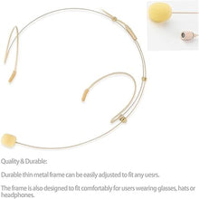 Load image into Gallery viewer, Microphone Headset Headworn Earset Over Ear Hanging Mic for Sennheiser Wireless System Bodypack Transmitter, Ideal for Lectures, Live Performance, Theater, Podcasts – Beige
