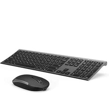 Load image into Gallery viewer, Wireless Keyboard and Mouse, Vssoplor Rechargeable Quiet Full-Size Keyboard and Mouse Combo Set Ultra Slim Design for Laptop, PC, Notebook, Desktop-Dark Gray
