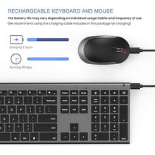 Load image into Gallery viewer, Wireless Keyboard and Mouse, Vssoplor Rechargeable Quiet Full-Size Keyboard and Mouse Combo Set Ultra Slim Design for Laptop, PC, Notebook, Desktop-Dark Gray
