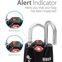 Load image into Gallery viewer, TSA Accepted Luggage Locks, Fosmon Open Alert Indicator 3 Digit Combination Padlock Codes for Travel Bag, Suit Case, Lockers, Gym, Bike Locks or Other (4 Pack)

