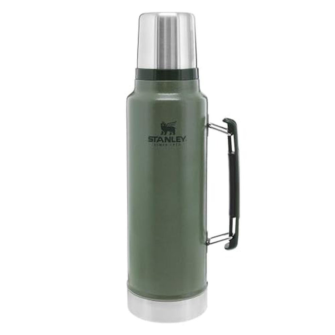 Stanley Classic Legendary Vacuum Bottle 1.5 qt | Wide Mouth with Leakproof Cup Lid | Keep Drinks Hot or Cold | Packable for Travel | Insulated Stainless Steel Thermos | BPA-Free | Hammertone Green