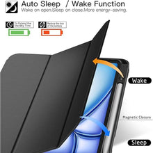 Load image into Gallery viewer, ZtotopCases for iPad Air 13 Inch M2 2024 Case/iPad Pro 12.9 3rd Generation 2018 with Pencil Holder, Lightweight Slim Soft TPU Back Trifold Smart Cover with Auto Sleep/Wake, Black
