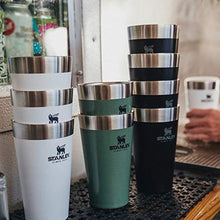 Load image into Gallery viewer, STANLEY Adventure Stacking Beer Pint Glass 16oz | Stackable Drinking Cup for Cold Beverages | Dishwasher Safe | Insulated Stainless Steel Tumbler | BPA-Free | Hammertone Green
