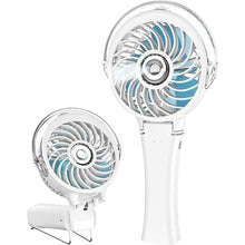 Load image into Gallery viewer, HandFan Portable Misting Fan, Handheld Mister Fan, USB Rechargeable Personal Mist Fan, Battery Operated Spray Water Fan, Mini Electric Cooling Hand Fans for Eyelash Travel Outdoors Hiking(White)
