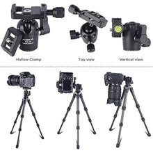 Load image into Gallery viewer, AOKA 15.7in/0.97lb Lightweight Compact Carbon Fiber Tripod with 360° Ballhead Travel Mini Tripod for Mobile Phone and Compact Mirrorless Cameras 28-Inch
